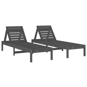 vidaXL, vidaXL Sonnenliegen 2 Stk. Grau 199,5x60x74 cm Massivholz Kiefer, vidaXL Sonnenliegen 2 Stk. Grau 199,5x60x74 cm Massivholz Kiefer