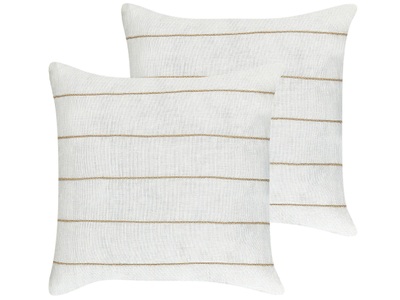 Beliani, Kissen 2er Set aus Leinen Modern MILAS Kissen 2er Set aus Leinen Modern MILAS, Beliani - Dekokissen 2er Set aus Leinen Klassisch MILAS, One Size, Beige
