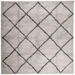 vidaXL, vidaXL Shaggy-Teppich Hochflor Modern Beige Anthrazit 240x240 cm