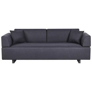 Beliani, Beliani - Sofa mit Beistelltischen aus Polyester Minimalistisch SOKNA, One Size, Schwarz, Beliani - Sofa mit Beistelltischen aus Polyester Minimalistisch SOKNA, One Size, Schwarz