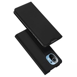 xiaomi, Dux Ducis - Xiaomi Mi 11 Flip Wallet Cover Leder Tasche - Schwarz, DuxDucis - Xiaomi Mi 11 Dux Ducis Flip Folio Case, Schwarz