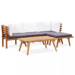 Diverse Hardware, 5-tlg. Garten-Lounge-Set Massivholz Akazie