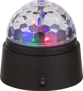 Globo, GLOBO DISCO Tischleuchte Kunststoff schwarz, klar, Discolicht mit Kristallsternen, Sch, LED-Tischdekoleuchte Disco mit buntem Licht