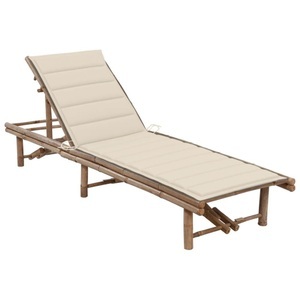 vidaXL, vidaXL Garten-Sonnenliege mit Auflage Bambus, 