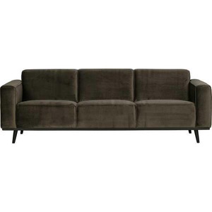 mutoni casual, Sofa Statement Samt grün 230, Sofa Statement 3-Sitzer Samt warmes Grün 230