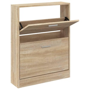 vidaXL, vidaXL Schuhschrank Eichen-Optik 59x17x81 cm Holzwerkstoff, vidaXL Schuhschrank Eichen-Optik 59x17x81 cm Holzwerkstoff