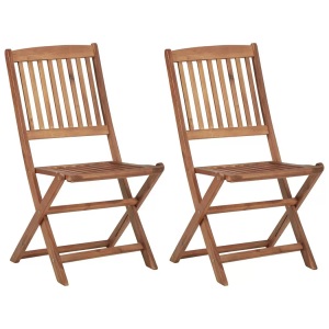 vidaXL, vidaXL Klappbare Gartenstühle 2 Stk. Massivholz Akazie, vidaXL Klappbare Gartenstühle 2 Stk. Massivholz Akazie