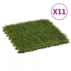 vidaXL, vidaXL Kunstrasen-Fliesen 11 Stk. Grün 30x30 cm, vidaXL Kunstrasen-Fliesen 11 Stk. Grün 30x30 cm