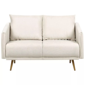 Beliani, 2 Sitzer Sofa aus Polyester Retro MAURA 2 Sitzer Sofa aus Polyester Retro MAURA, Beliani - 2 Sitzer Sofa aus Polyester Retro MAURA, One Size, Baumnuss