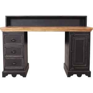 mutoni living, Schreibtisch Corsica Mangoholz schwarz honigfarben 132x65, Schreibtisch Taverna schwarz honigfarben 132x65