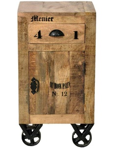 mutoni living, Kommode Vintage Natural Wood natur antik schwarz 44x82, Kommode Bevin antik schwarz 44x82