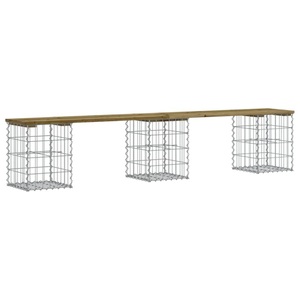 vidaXL, vidaXL Gartenbank aus Gabionen 203x31x42 cm Kiefernholz Imprägniert