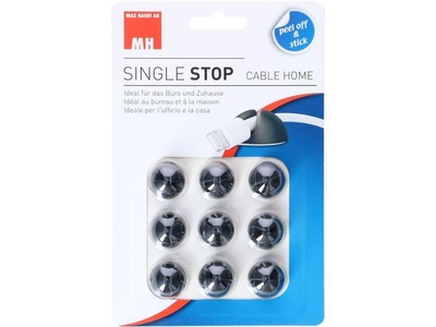 Cablehome, Cablehome Kabelhalter selbstklebend 135347 Schwarz 9 St., Single Stop-Set