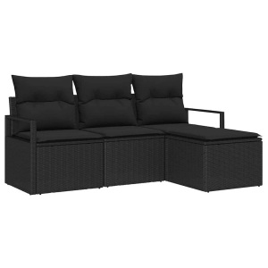 vidaXL, VidaXL - Garten-sofa poly-rattan, One Size, Schwarz