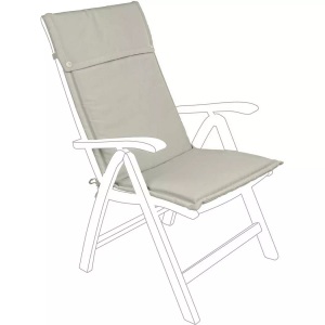 mutoni Garten Deluxe, Gartenstuhl-Kissen mit Rückenlehne hoch beige, Gartenstuhl-Kissen mit Rückenlehne hoch beige