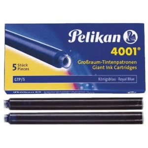 Pelikan, Pelikan Tintenpatrone GTP/5 Blau/Schwarz, Pelikan Tintenpatronen 4001® 5er Set Großraum-Patronen, Blau-Schwarz