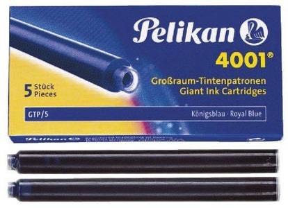 Pelikan, Pelikan Tintenpatrone GTP/5 Blau/Schwarz, Pelikan Tintenpatronen 4001® 5er Set Großraum-Patronen, Blau-Schwarz