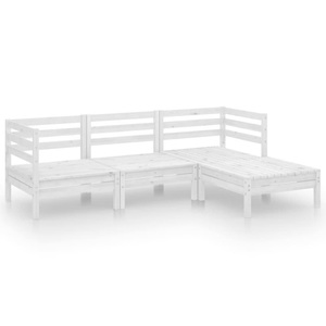 vidaXL, vidaXL 4-tlg. Garten-Lounge-Set Massivholz Kiefer Weiß