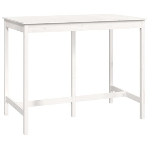 vidaXL, vidaXL Bartisch Weiß 140x80x110 cm Massivholz Kiefer, vidaXL Bartisch Weiß 140x80x110 cm Massivholz Kiefer