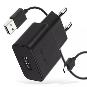 Sony, EP800 Wand-Ladegerät + Micro-USB Kabel, Sony - Original EP800 USB Wand Ladegerät, Schwarz, One Size