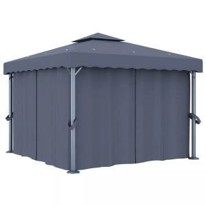 Diverse Hardware, Pavillon mit Vorhang 3 x 3 m Anthrazit
