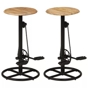 vidaXL, vidaXL Barhocker 2 Stk. Massivholz Mango, vidaXL Barhocker 2 Stk. Massivholz Mango