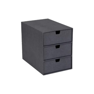 BIGSO, INGRID Schubladenbox 3 Fächer Schwarz Canvas INGRID Schubladenbox 3 Fächer Schwarz Canvas, Bigso Box of Sweden - INGRID Schubladenbox 3 Fächer Schwarz Canvas, One Size,