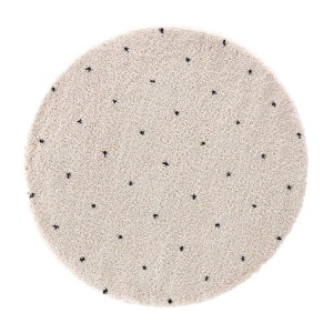 LA REDOUTE INTERIEURS, Runder Teppich Ava mit Tupfenmuster, Berber-Stil, La Redoute Intérieurs - Runder Teppich Ava mit Tupfenmuster, 160 cm, Weiss