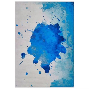 Beliani, Beliani Teppich blau Flecken-Muster 160 x 230 cm ODALAR, Beliani - Teppich aus Polyester Modern ODALAR, 160X230CM, Hellblau
