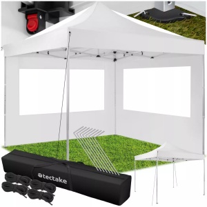 TecTake, Pavillon wasserdicht und mit UV-Schutz Pavillon wasserdicht und mit UV-Schutz, Tectake - Pavillon wasserdicht und mit UV-Schutz, 300cm, Weiss
