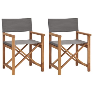 vidaXL, vidaXL Regiestühle 2 Stk. Massivholz Teak Grau, 