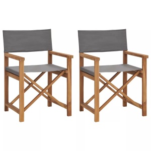 vidaXL, vidaXL Regiestühle 2 Stk. Massivholz Teak Grau, 