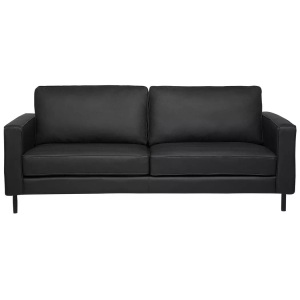 Beliani, Beliani Sofa Leder schwarz SAVALEN, Beliani - 3 Sitzer Sofa aus Echtleder Minimalistisch SAVALEN, One Size, Schwarz