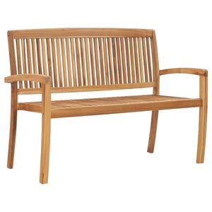 Diverse Hardware, Stapelbare 2-Sitzer Gartenbank 128,5 cm Massivholz Teak