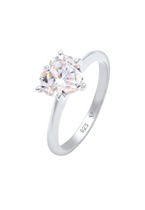 Elli, Ring Damen Silber 58mm, Elli - Ring Herz Zirkonia, 58mm, Silber