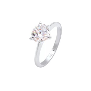Elli, Ring Damen Silber 58mm, Elli - Ring Herz Zirkonia, 58mm, Silber