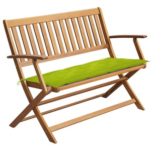 vidaXL, vidaXL Gartenbank mit Auflage 120 cm Massivholz Akazie
