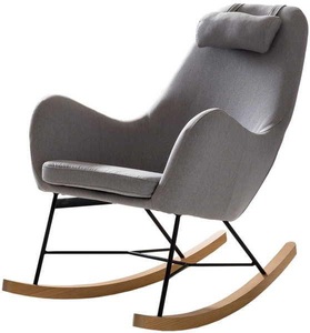 mutoni casual, Schaukelstuhl grau Textil, SalesFever Schaukelsessel, inklusive Nackenkissen