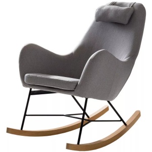 mutoni casual, Schaukelstuhl grau Textil, SalesFever Schaukelsessel, inklusive Nackenkissen