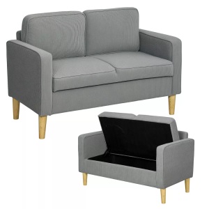 HOMCOM, HOMCOM - 2 Sitzer Sofa, One Size, Grau, HOMCOM - 2 Sitzer Sofa, One Size, Grau