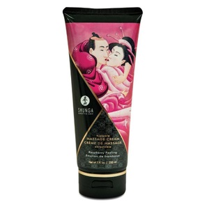 Shunga Erotic Art, Shunga Erotic Art - Massage-Creme Raspberry Feeling - 200 ml, Shunga Massage Cream , Himbeere, Weiss, 200 Ml - Amorana