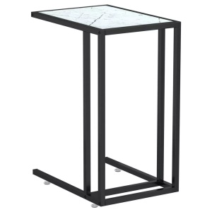 vidaXL, vidaXL Computer-Beistelltisch Weiß Marmor 50x35x65 cm Hartglas, vidaXL Computer-Beistelltisch Weiß Marmor 50x35x65 cm Hartglas