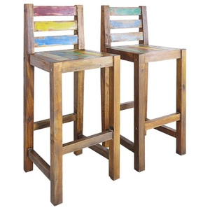 Diverse Hardware, Barhocker 2 Stk. Recyceltes Bootsholz Massiv 40 x 40 x 106 cm, VidaXL - Barhocker holz, One Size, Multicolor