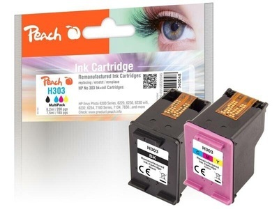 Peach, Peach Spar Pack Druckköpfe kompatibel zu HP No. 303, 3YM92A, Peach HP 303 2 Druckköpfe (bk, col) ersetzt HP No. 303, 3YM92A für z.B. HP Envy Photo 7830, HP Envy Photo 6230 wifi, HP Envy Photo 6220, HP Tango