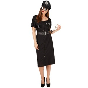 TecTake, Frauenkostüm Polizistin Schwarz, Tectake - Frauenkostüm Polizistin, S, Schwarz