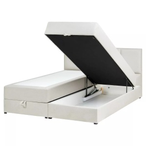 Beliani, Beliani - Boxspringbett mit Stauraum aus Stoff Modern BARONET, 160X200CM, Schneeweiss