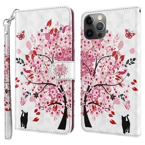 Cover-Discount, iPhone 15 - Etui Glitzer Effekt Baum, Cover-Discount - iPhone 15 Etui Glitzer Effekt, Weiss Bunt