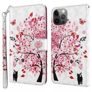 Cover-Discount, iPhone 15 - Etui Glitzer Effekt Baum, Cover-Discount - iPhone 15 Etui Glitzer Effekt, Weiss Bunt