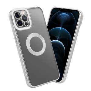 Cadorabo, Hülle für Apple iPhone 12 PRO MAX mit Chrome Applikation, Cadorabo - Hülle für Apple iPhone 12 PRO MAX mit Chrome Applikation, Transparent