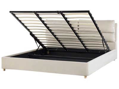 Beliani, Bett mit Lattenrost aus Samtstoff Modern BATILLY Bett mit Lattenrost aus Samtstoff Modern BATILLY